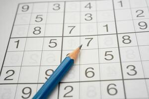 Sudoku puzzle, game to keep you brain younger for developing Alzheimer photo