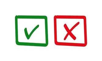 Check and cross marks in the box vector