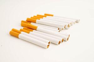 Cigarette, roll tobacco in paper with filter tube, No photo
