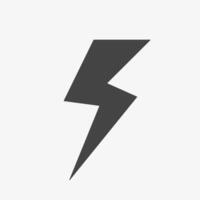 Lightning bolt black icon vector