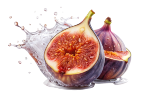 Fig in juice splash isolated on a white background png