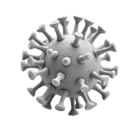 3D Render of Gray Virus Particle Model png