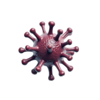 3D Render of a Maroon Virus Particle Microscopic View png
