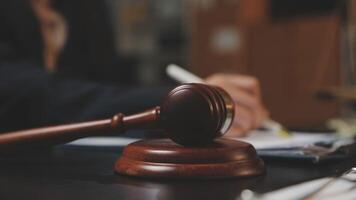 A judge's gavel on a desk video