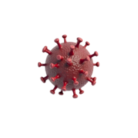 3D Render of Red Virus Particle Microscopic View png