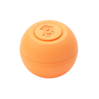 Orange Bitcoin Sphere 3D Render Cryptocurrency Concept png