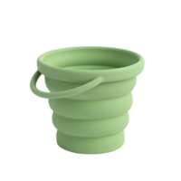 Collapsible Silicone Bucket Green Portable Beach Toy png