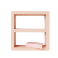 Pastel Pink Shelf with Book Mockup Minimalist Product Display png