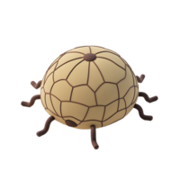 3D Render of Cute Beige Cartoon Bug with Brown Legs png