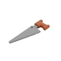 Grey Hand Saw with Brown Handle 3D Render png