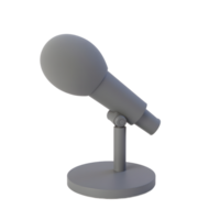 Gray Desk Microphone 3D Model Render png