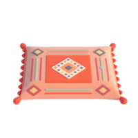 Decorative Pillow with Geometric Pattern 3D Render png