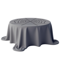 Grey Tablecloth with Spiderweb Design for Halloween png