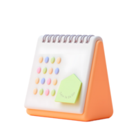 Cute Pastel Desk Calendar with Sticky Note Reminder png