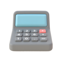 Cute Gray Calculator 3D Render for App Icons and Websites png