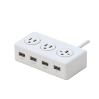 White Power Strip with USB Ports for Home or Office png
