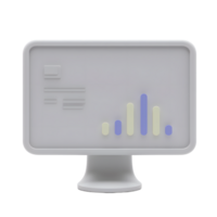 Simple Computer Monitor Showing Growth Chart png