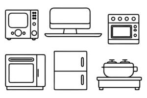 Home appliances icon set vector