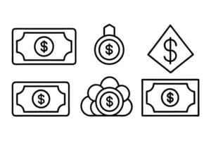 Money icons set vector