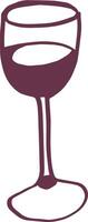 Sketch style glass of red wine hand drawn element food drink illustration cafe menu vector