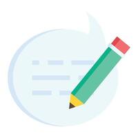 Pencil writing in speech bubble vector