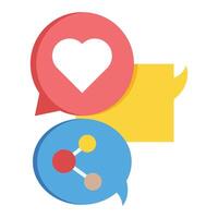 A heart and a speech bubble with a heart vector