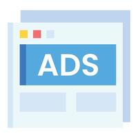 Ads on a website with a blue background vector