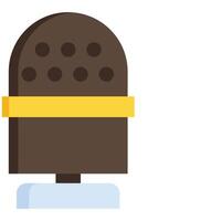 A microphone with a yellow band around it vector