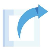 A blue arrow pointing to the right vector