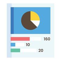 A flat icon of a pie chart vector