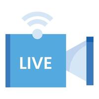 Live streaming with webcam and microphone vector