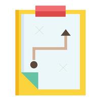 A clipboard with an arrow pointing to the right vector
