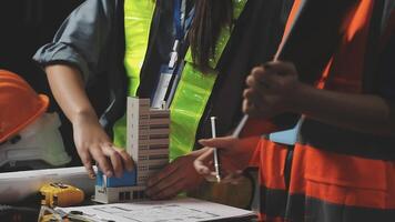 Construction workers working on a project video