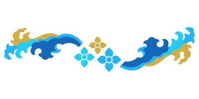 water splashing element thai art pattern illustration vector