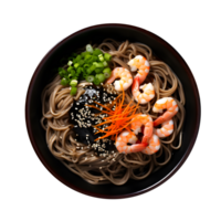 noodles with shrimp and vegetables on a white background png