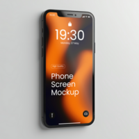 Modern black smartphone mockup with blank screen on a transparent background psd