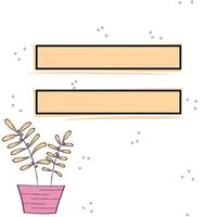 An illustration of plant, blank labels, memos, and notebooks with nature concept. vector