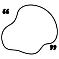 abstract shape black outline with quotation mark. vector