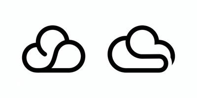 Two black and white clouds with a heart shape vector
