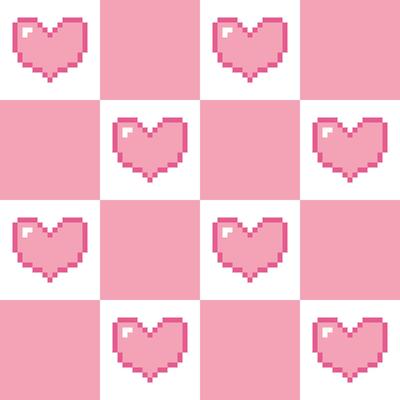 Abstract geometric checkered pixel heart pattern. Perfect for poster, banner, paper, card. Cute illustration.
