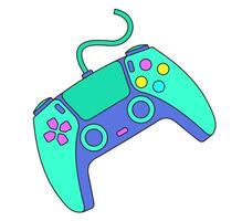 Game controller, gamepad. Retro gaming joystick. Gaming vintage and retro element in flat style. 90s vector