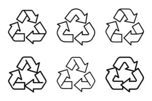 Recycle Silhouette Icons in Modern Outline vector