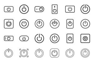 Outline Silhouette Power Button Icons Collection vector