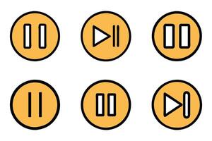Pause Silhouette Icons in Modern Outline vector