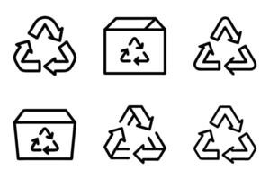 Recycle Icon Pack in Outline Silhouette Style vector