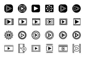 Flat Play Silhouette Icon Design vector