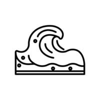 Ocean Waves line icon, drawing of a wave crashing on the shore, suitable for coastalthemed designs, logos, and surfrelated marketing materials. Great for beachinspired projects. vector