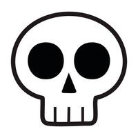 Cartoon skull icon illustration sign design style on a white background. vector