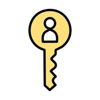 Key icon isolated on white background for your web and mobile app design, Key with person profile logo concept vector