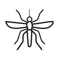 Outline mosquito icon isolated on white background vector